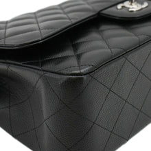 Load image into Gallery viewer, CHANEL Jumbo Double Flap Quilted Caviar Leather Shoulder Bag Black
