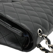 Load image into Gallery viewer, CHANEL Jumbo Double Flap Quilted Caviar Leather Shoulder Bag Black
