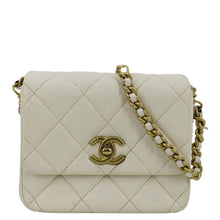 Load image into Gallery viewer, CHANEL Side Note Flap Quilted Leather Crossbody Bag Off White
