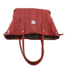 Load image into Gallery viewer, MCM Reversible Liz Large Visetos Canvas Shopper Tote Bag  Red
