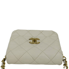 Load image into Gallery viewer, CHANEL Side Note Flap Quilted Leather Crossbody Bag Off White
