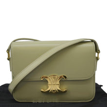 Load image into Gallery viewer, CELINE Teen Triomphe Leather Shoulder Bag Almond Green
