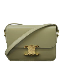 Load image into Gallery viewer, CELINE Teen Triomphe Leather Shoulder Bag Almond Green
