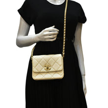 Load image into Gallery viewer, CHANEL Side Note Flap Quilted Leather Crossbody Bag Off White
