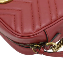 Load image into Gallery viewer, GUCCI GG Marmont Small Matelasse Chevron Leather Crossbody Camera Bag Red 447632
