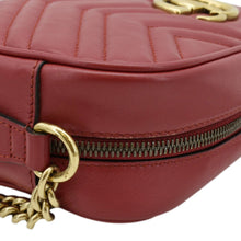 Load image into Gallery viewer, GUCCI GG Marmont Small Matelasse Chevron Leather Crossbody Camera Bag Red 447632
