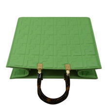 Load image into Gallery viewer, FENDI Sunshine Medium Embossed Leather Shopper Tote Bag Green
