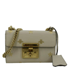 Load image into Gallery viewer, GUCCI Padlock Bee Leather Shoulder Bag Ivory 432182
