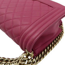 Load image into Gallery viewer, CHANEL Medium Boy Flap Quilted Leather Shoulder Bag Pink
