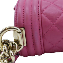 Load image into Gallery viewer, CHANEL Medium Boy Flap Quilted Leather Shoulder Bag Pink
