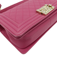 Load image into Gallery viewer, CHANEL Medium Boy Flap Quilted Leather Shoulder Bag Pink
