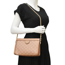 Load image into Gallery viewer, GUCCI Ophidia Small GG Canvas Chain Shoulder Bag Pink 503877
