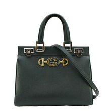 Load image into Gallery viewer, GUCCI Zumi Small Leather Top Handle Shoulder Bag Green 569712
