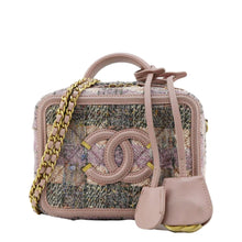 Load image into Gallery viewer, Chanel Filigree CC Small Vanity Case Tweed Shoulder Bag Pink
