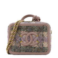 Load image into Gallery viewer, Chanel Filigree CC Small Vanity Case Tweed Shoulder Bag Pink
