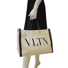 Load image into Gallery viewer, VALENTINO GARAVANI VLNT Small Canvas Tote Bag Cream
