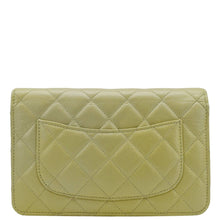 Load image into Gallery viewer, CHANEL WOC Quilted Leather Crossbody Bag Light Green Back look
