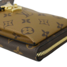 Load image into Gallery viewer, LOUIS VUITTON Metis Reverse Monogram Canvas Vertical Zippy Chain Wallet Brown
