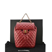 Load image into Gallery viewer, CHANEL Urban Spirit Quilted Leather Backpack Bag Red
