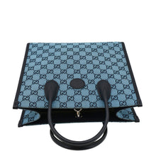 Load image into Gallery viewer, GUCCI Interlocking GG Supreme Canvas Tote Bag Blue back look
