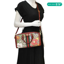 Load image into Gallery viewer, GUCCI Ophidia Flora Web GG Supreme Canvas Top Handle Shoulder Bag Red 524532
