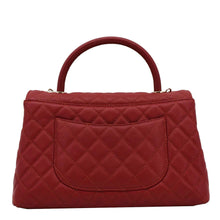 Load image into Gallery viewer, CHANEL CC Coco Caviar Leather Top Handle Flap Shoulder Bag Red
