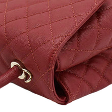 Load image into Gallery viewer, CHANEL CC Coco Caviar Leather Top Handle Flap Shoulder Bag Red
