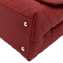 Load image into Gallery viewer, CHANEL CC Coco Caviar Leather Top Handle Flap Shoulder Bag Red
