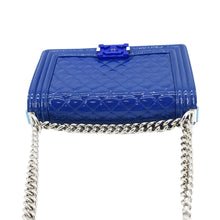 Load image into Gallery viewer, CHANEL Boy Flap Old Medium Plexiglass Patent Leather Crossbody Bag Blue
