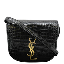 Load image into Gallery viewer, YVES SAINT LAURENT Kaia Small  Embossed Leather Satchel Bag Black
