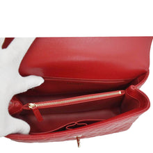 Load image into Gallery viewer, CHANEL CC Coco Caviar Leather Top Handle Flap Shoulder Bag Red
