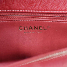 Load image into Gallery viewer, CHANEL CC Coco Caviar Leather Top Handle Flap Shoulder Bag Red
