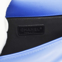 Load image into Gallery viewer, CHANEL Boy Flap Old Medium Plexiglass Patent Leather Crossbody Bag Blue
