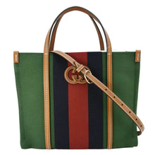 Load image into Gallery viewer, GUCCI GG Interlocking Canvas Web Tote Bag Tri Color Green 727728
