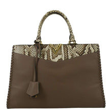 Load image into Gallery viewer, LOUIS VUITTON Very Zipped Python Leather Tote Shoulder Bag Beige
