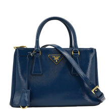 Load image into Gallery viewer, PRADA Galleria Double-Zip Mini Saffiano Leather Tote Bag Blue
