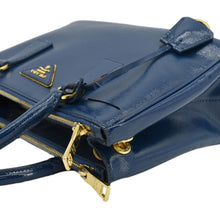 Load image into Gallery viewer, PRADA Galleria Double-Zip Mini Saffiano Leather Tote Bag Blue
