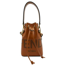 Load image into Gallery viewer, FENDI Mon Tresor Leather Bucket Hobo Bag Brown
