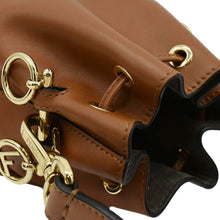 Load image into Gallery viewer, FENDI Mon Tresor Leather Bucket Hobo Bag Brown
