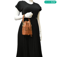 Load image into Gallery viewer, FENDI Mon Tresor Leather Bucket Hobo Bag Brown
