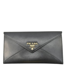 Load image into Gallery viewer, PRADA  Envelope Vitello Leather Wallet Black
