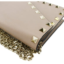 Load image into Gallery viewer, VALENTINO Rockstud Envelope Leather Chain Crossbody Bag Taupe
