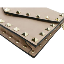 Load image into Gallery viewer, VALENTINO Rockstud Envelope Leather Chain Crossbody Bag Taupe
