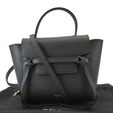 Load image into Gallery viewer, CELINE Nano Belt Grained Leather Shoulder Bag Black
