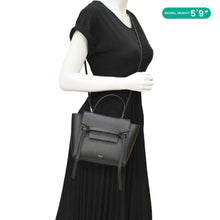 Load image into Gallery viewer, CELINE Nano Belt Grained Leather Shoulder Bag Black
