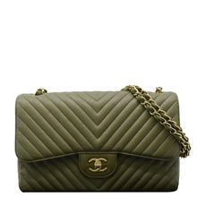 Load image into Gallery viewer, CHANEL Classic Jumbo  Crossbody Bag Olive front look
