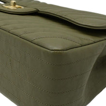 Load image into Gallery viewer, CHANEL Classic Jumbo Flap Chevron Leather Crossbody Bag Olive
