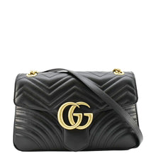 Load image into Gallery viewer, GUCCI GG Marmont Medium Matelasse Shoulder Bag Black 443496
