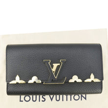 Load image into Gallery viewer, LOUIS VUITTON Capucines Crown Flowers Taurillon Leather Wallet Black
