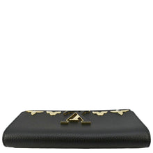 Load image into Gallery viewer, LOUIS VUITTON Capucines Crown Flowers Taurillon Leather Wallet Black
